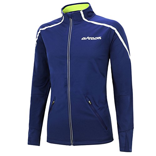 Airtracks Herren Thermo Fahrradjacke Winter Radjacke Softshell AIR TECH - Navy-Blau - M von Airtracks