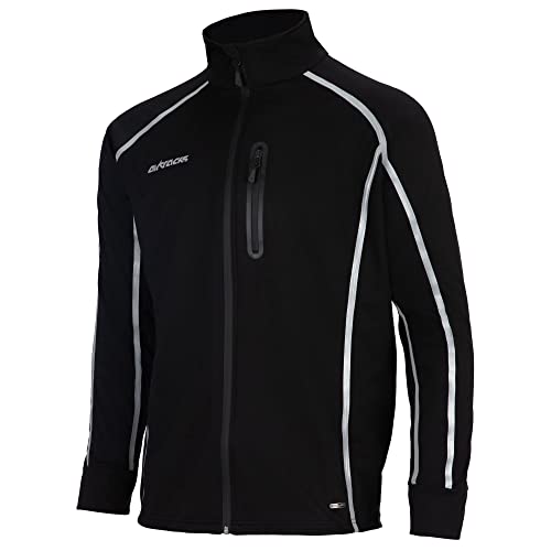 Airtracks Herren Thermo Jacke AIR TECH II Fahrradjacke Laufjacke Radlerjacke Radjacke Wasserdicht Winddicht Windstopper Atmungsaktiv Reflektierend - schwarz L von Airtracks