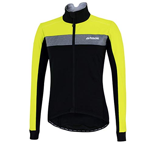 Airtracks Herren Thermo Fahrradjacke Winter Radjacke Softshell Pro Team -schwarz neon XXL von Airtracks
