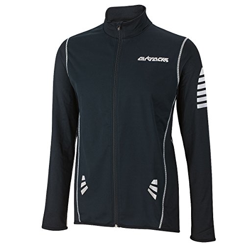 Airtracks Herren Winter Fahrradtrikot Langarm Pro Thermo Funktions Radtrikot Windstopper Warm Fleece -schwarz-Silber - XL von Airtracks