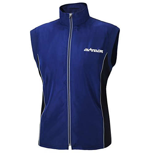Airtracks Thermo Winter Fahrradweste Laufweste Pro Radweste Warm Atmungsaktiv Winddicht Wasserabweisend Reflektierend S M L Xl XXL XXXL 3Xl 4XL - blau - XXL von Airtracks