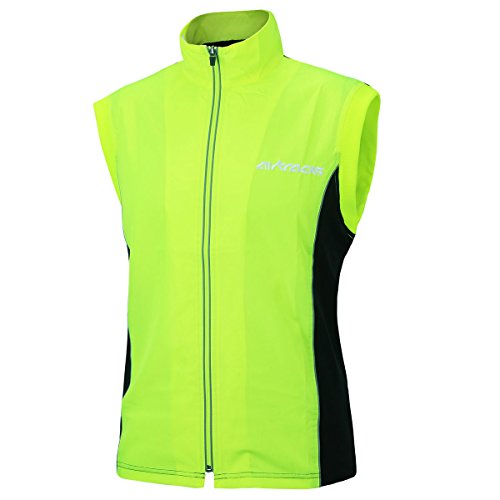 Airtracks Thermo Winter Fahrradweste Laufweste Pro Radweste Warm Atmungsaktiv Winddicht Wasserabweisend Reflektierend S M L Xl XXL XXXL 3Xl 4XL - neon - XL von Airtracks