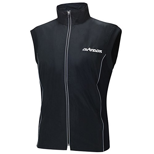 Airtracks Thermo Winter Fahrradweste Laufweste Pro Radweste Warm Atmungsaktiv Winddicht Wasserabweisend Reflektierend S M L Xl XXL XXXL 3Xl 4XL - schwarz - S von Airtracks