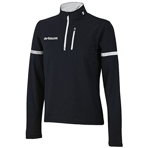 Airtracks Herren Winter Thermo Fahrradtrikot Langarm - Fleece Laufshirt - Quick Dry Funktionsshirt - Warm - schwarz - L von Airtracks