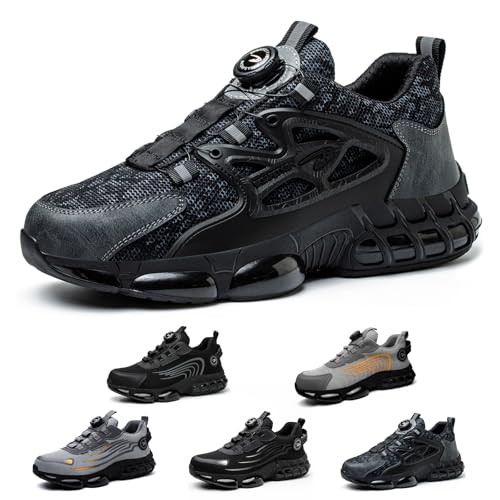 AiryMotion Sicherheitsschuhe Herren Damen Stahlkappe Sneakers Leichte Atmungsaktive rutschfeste Arbeitsschuhe Black 43 EU AiryMotion Sicherheitsschuhe Herren Damen Stahlkappe Sneakers Leichte Atmungsaktive rutschfeste Arbeitsschuhe Black 43 EU von AiryMotion