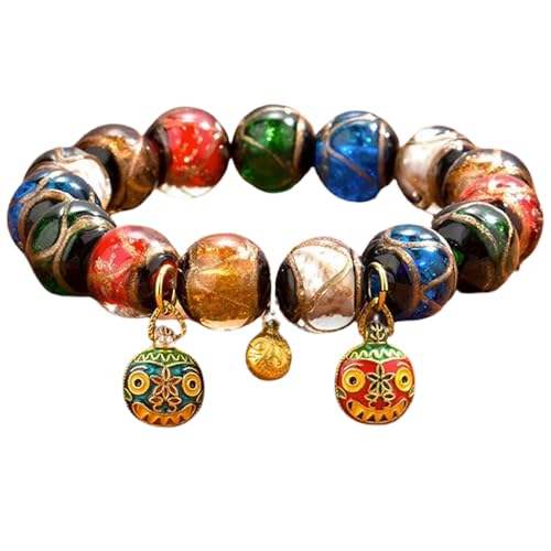 Aisamco Feng Shui Armband mit traditionellem chinesischen glasierten Stil, perlenbesetztes Reichtumsarmband zum Schutz kann Glück und Wohlstand bringen, Reichtum anziehen, Armbandgeschenk für Frauen von Aisamco