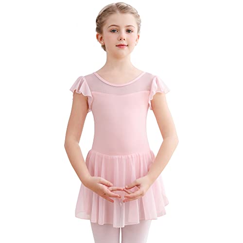 Aiseyi Ballettkleidung Mädchen Ballettkleid Kurzarm Ballett Trikot Baumwolle Ballett Tutu Ballettanzug Balettkleider Tanzkleid von Aiseyi