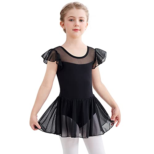 Aiseyi Ballettkleidung Mädchen Ballettkleid Kurzarm Ballett Trikot Baumwolle Ballett Tutu Ballettanzug Balettkleider Tanzkleid von Aiseyi