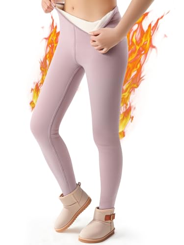 Aiseyi Thermoleggings Mädchen Eingedickt Thermo Leggings Baumwolle Gefütterte Leggings Kinder Winter Warm Leggings Winterhose Rosa 140 von Aiseyi