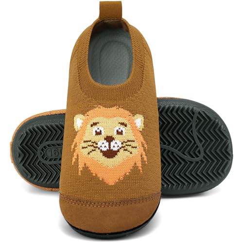 Hausschuhe Kinder Junge Komfortabel Dicken Einlegesohlen kinderhausschuhe Jungen Rutschfest Pantoffeln Atmungsaktive Barfußschuhe Hüttenschuhe mit Abriebfeste Front für Kindertagesstätte Kindergarten von Aiseyi