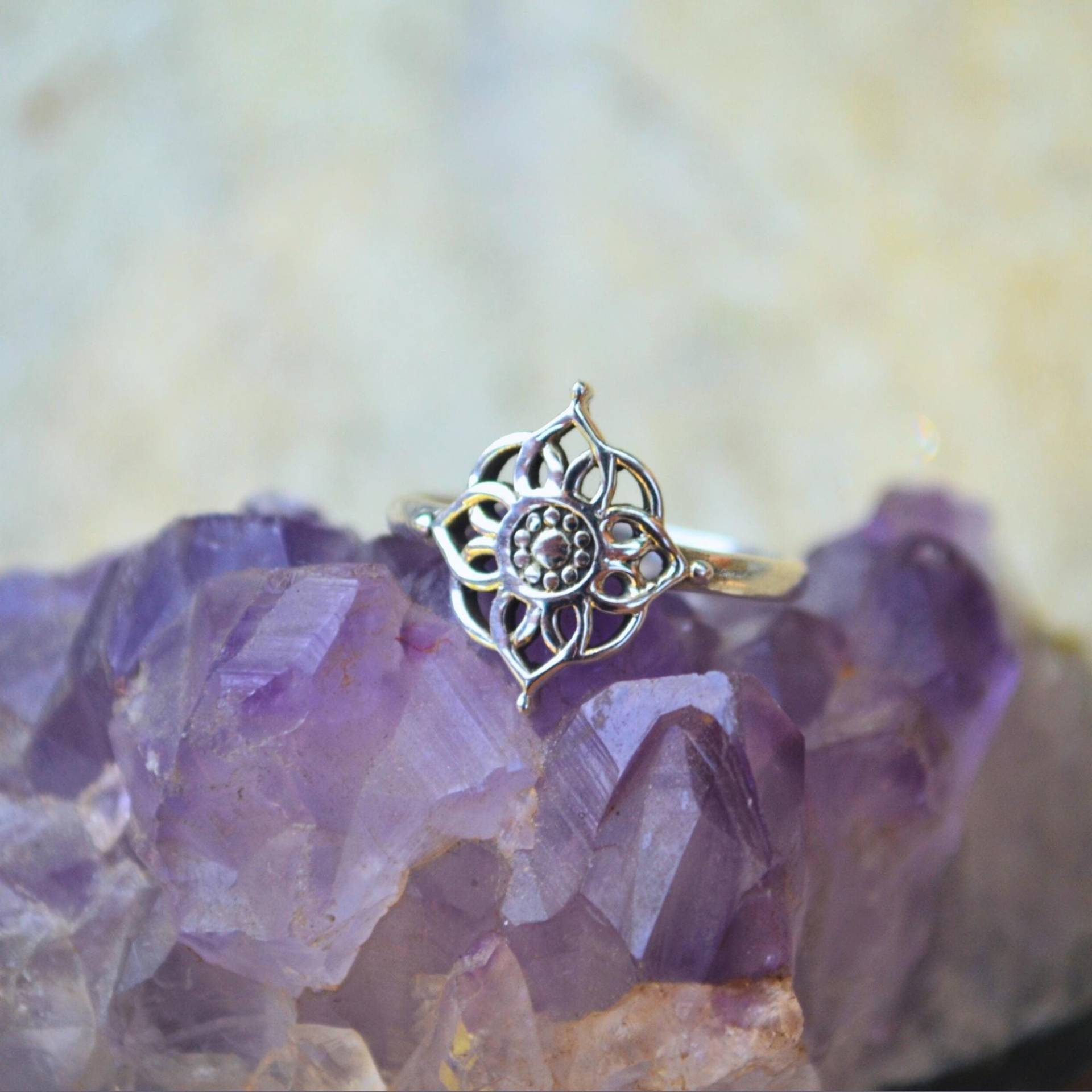Mandala Ring Aus 925 Sterling Silber Silber Schmuck von AishayaShop
