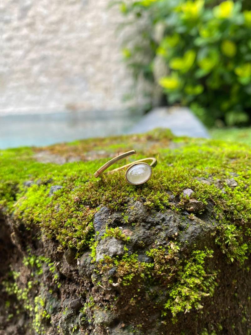 Rosenquarz Goldener Messing Offener Ring Einstellbar Boho Stil Rosenquarz Goldener Messing Offener Ring Einstellbar Boho Stil von AishayaShop