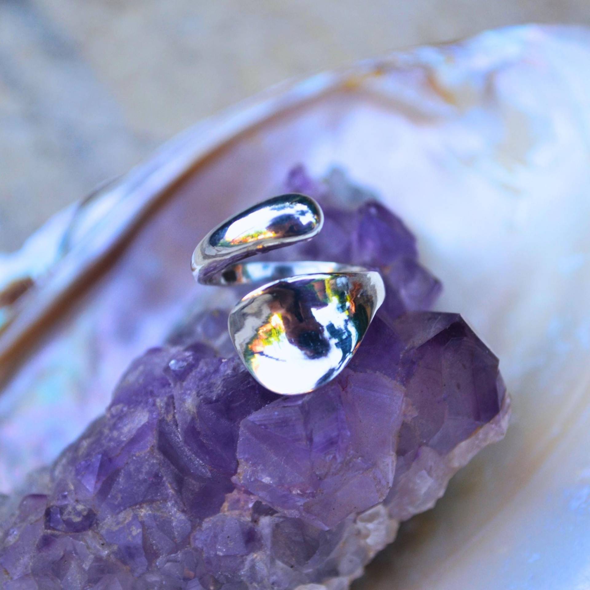 Verstellbarer Boho-Ring Aus Oxidiertem Sterlingsilber von AishayaShop