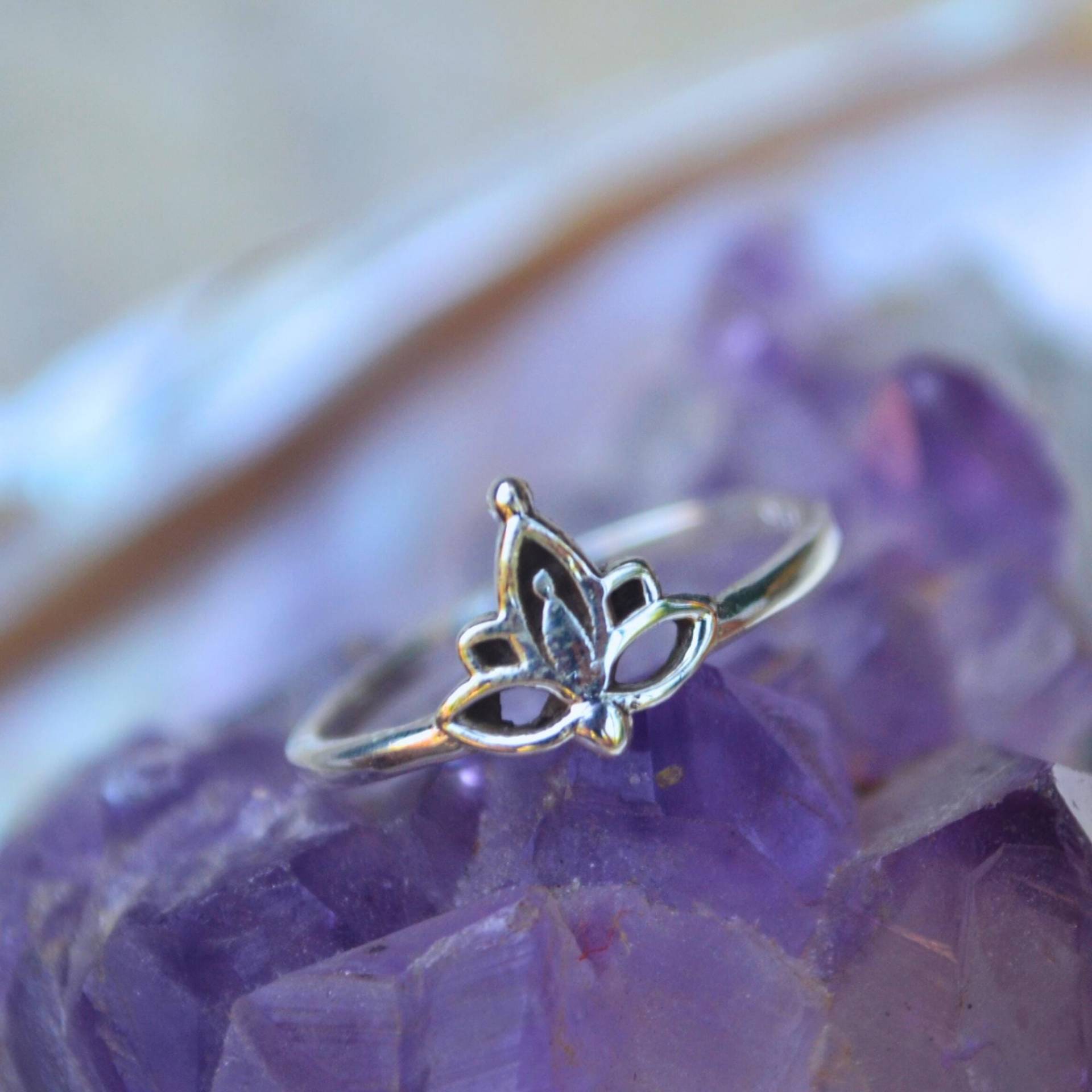 sterling Silber Lotus Blume Ring Minimalist Schmuck, Handgemacht von AishayaShop
