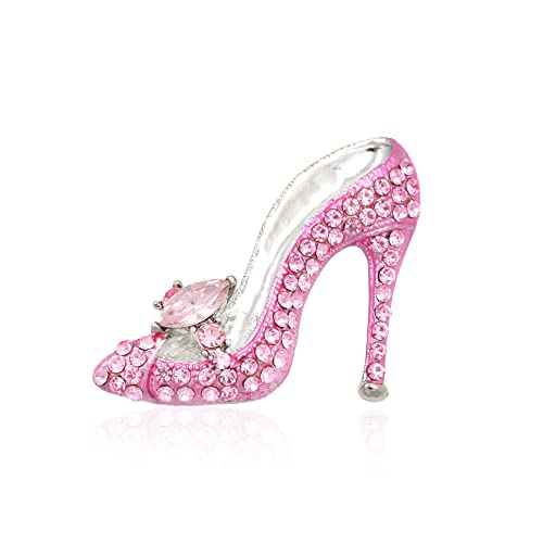 Aishgjia High Heel Brosche Damen Kristall Strass High Heel Prinzessin Schuhe Brosche Frauen Stilvolle Charm Brosche Pin, Metall, Kristall von Aishgjia