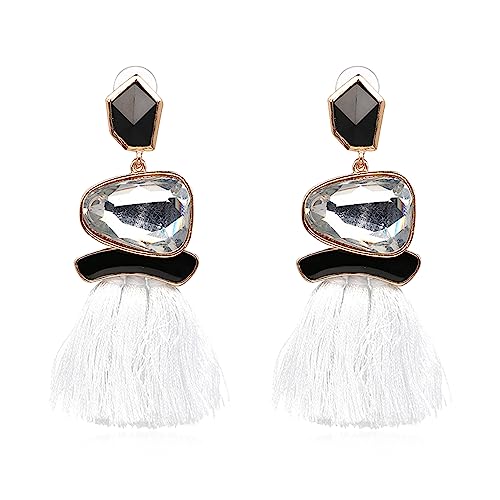 Aishgjia Vintage Drop Dangle Earrings Boho Statement National Style Tassel Fringe Rhinestone Crystal Long Earrings for Women, Seide, Kristall Aishgjia Vintage Drop Dangle Earrings Boho Statement National Style Tassel Fringe Rhinestone Crystal Long Earrings for Women, Seide, Kristall von Aishgjia