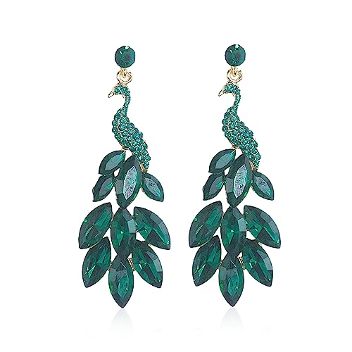 Aishgjia Vintage Pfau baumelnde Ohrringe für Frauen, vergoldet, grüne Kristallfeder, Pfauenform, Statement-Ohrstecker, Boho, übertriebener Geburtstag, Urlaub, Schmuck, Geschenke, Kristall, Kristall Aishgjia Vintage Pfau baumelnde Ohrringe für Frauen, vergoldet, grüne Kristallfeder, Pfauenform, Statement-Ohrstecker, Boho, übertriebener Geburtstag, Urlaub, Schmuck, Geschenke, Kristall, Kristall von Aishgjia
