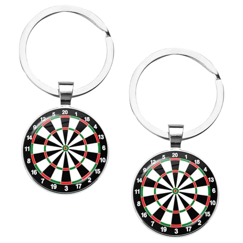 Aisikoo 2 Stück Dartscheibe Schlüsselanhänger, Originelle Dart Geschenke für Männer, coole Dart Deko & praktisches Dart Zubehör für echte Darts Fans, Perfektes Darts Zubehör als Geschenkidee von Aisikoo