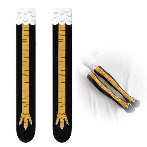 Chicken Leg Socks Erwachsene – Witzige Hühner Socken für Damen – Funny Kostümstrümpfe im Hühnerbein Design – Lustige Overknee Geschenkidee – Hühnersocken für Party & Karneval Chicken Leg Socks Erwachsene – Witzige Hühner Socken für Damen – Funny Kostümstrümpfe im Hühnerbein Design – Lustige Overknee Geschenkidee – Hühnersocken für Party & Karneval von Aisikoo