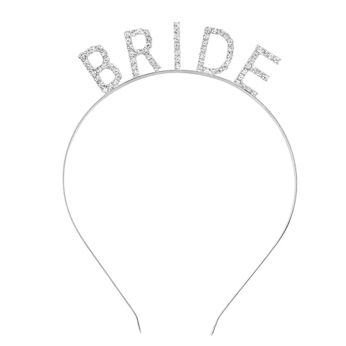 Eleganter Bride Haarreif – Silberner Bride to Be Haarreifen mit Strass, stilvoller Braut Haarschmuck für Damen zur Hochzeit, Junggesellinnenabschied, Geburtstag oder Bridal Shower von Aisikoo