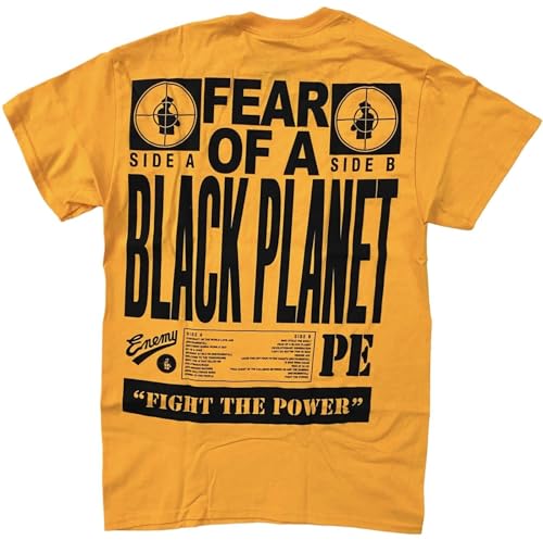 Public Enemy Men's Officially LicenUjGd Fight The Power T-Shirt Orange S von Aisili