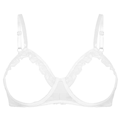 Aislor Damen BH Ouvert Hebe BH Brustfrei Dessous mit Bügel Offene Brust Bra Bralette Unterwäsche Reizwäsche Erotik Unterhemden Weiß M von Aislor