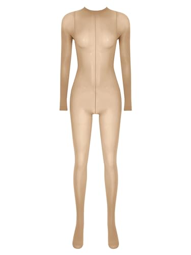 Aislor Damen Transparent Bodystocking Strumpfhose Nylon Ganzkörper Strumpfhose Langarm Offen im Schritt Bodysuit Catsuit Nachtwäsche Lingerie Nackt Einheitsgröße Aislor Damen Transparent Bodystocking Strumpfhose Nylon Ganzkörper Strumpfhose Langarm Offen im Schritt Bodysuit Catsuit Nachtwäsche Lingerie Nackt Einheitsgröße von Aislor