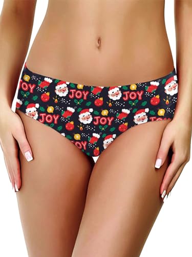 Aislor Damen Weihnachtsunterwäsche Weihnachtshöschen Niedrig Taille Tanga Slips Weihnachtsmann Bikinislip Weihnachten Unterhosen Geschenke Boxershorts Typ A L von Aislor