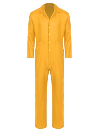 Aislor Herren Arbeitsoverall Langarm Bodysuit Jumpsuit Overall Arbeitsanzug Schutzanzug Arbeitskleidung Ganzanzug Schutzkleidung Gelb L von Aislor