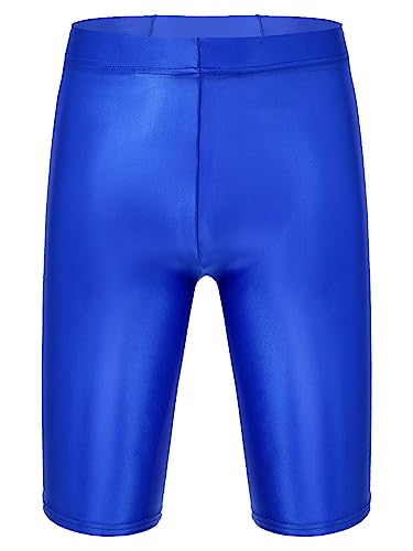 Aislor Herren Öl Shorts Glänzende Unterhosen Schnelltrocknend Stretch Sportleggings Sporthose Sportanzug Bademode T Blau M von Aislor