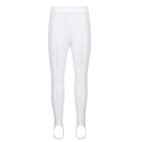 Aislor Kinder Strumpfhose Ballett Leggings mit Steg Mädchen Jungen Ballettkleidung Tanzhose Lang für Tanz Yoga Sport Gymnastik Schwarz Weiß Weiß 116-122 von Aislor