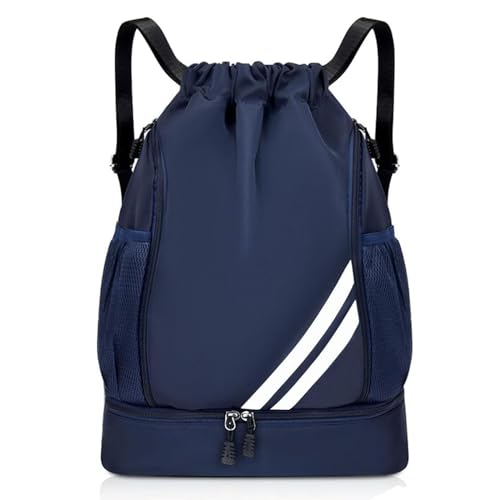 Aisny Turnbeutel, Große Kapazitä Sporttasche Wasserdicht Sportbeutel Fußball Tasche Sport Rucksäcke Sportrucksack für Damen Herren Junior Turnbeutel mit Innentasche, Blau von Aisny