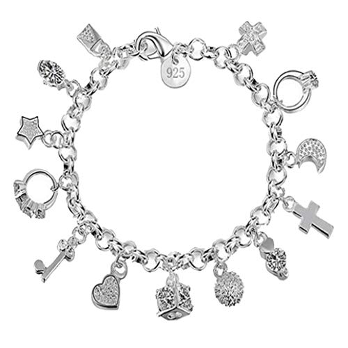 Aisoway Female 925 Silber Armband Strass Armreif Multiple Modeling Handkette Einstellbare Hand Dekoration Multi-element-schmucksachen Für Frauen von Aisoway