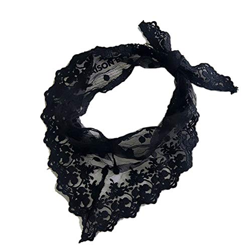Aisoway Lace Floral Schal Leichtes Dreieck Schal-Verpackungs-Schwarz Vintage Unendlichkeit Haar Schal Der Frauen Für Damen von Aisoway