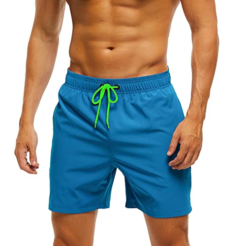 Aisprts Badehose Herren, Badeshorts mit Reißverschlusstaschen für Herren, Schnell Trocknende wasserdichte Dehnbare Schwimmhose mit Kordelzug und Mesh-Innenshorts, Männer Strandshorts von Aisprts