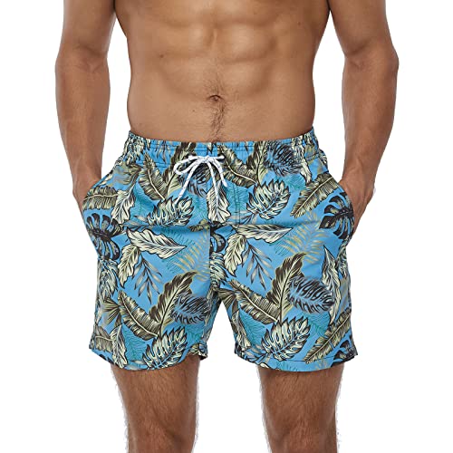 Aisprts Badeshorts Herren Atmungsaktive Schnell Trocknende Badehose mit 3 Taschen Schwimmhose Herren mit Mesh-Futter und Verstellbarem Kordelzug von Aisprts