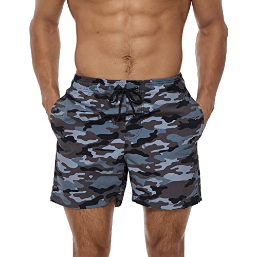 Aisprts Badeshorts Herren Atmungsaktive Schnell Trocknende Badehose mit 3 Taschen Schwimmhose Herren mit Mesh-Futter und Verstellbarem Kordelzug von Aisprts