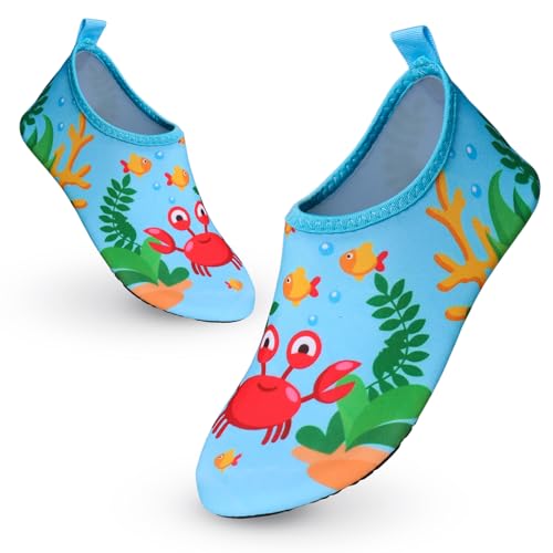 Aisprts Badeschuhe Kinder Wasserschuhe Jungen Mädchen Atmungsaktive Schnell Trocknende Barfussschuhe Kinder Schwimmschuhe Aquaschuhe Strandschuhe für Pool Wassersport von Aisprts