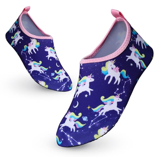 Aisprts Badeschuhe Kinder Wasserschuhe Jungen Mädchen Atmungsaktive Schnell Trocknende Barfussschuhe Kinder Schwimmschuhe Aquaschuhe Strandschuhe für Pool Wassersport von Aisprts