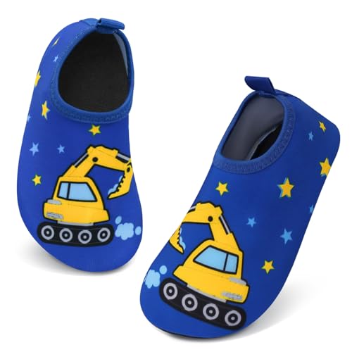 Aisprts Badeschuhe Kinder Wasserschuhe Mädchen Jungen, rutschfeste Barfuß Schwimmschuhe Aquaschuhe Strandschuhe für Baby Baden, Wasser Spielen, Blau Bagger, 30/31 EU Aisprts Badeschuhe Kinder Wasserschuhe Mädchen Jungen, rutschfeste Barfuß Schwimmschuhe Aquaschuhe Strandschuhe für Baby Baden, Wasser Spielen, Blau Bagger, 30/31 EU von Aisprts