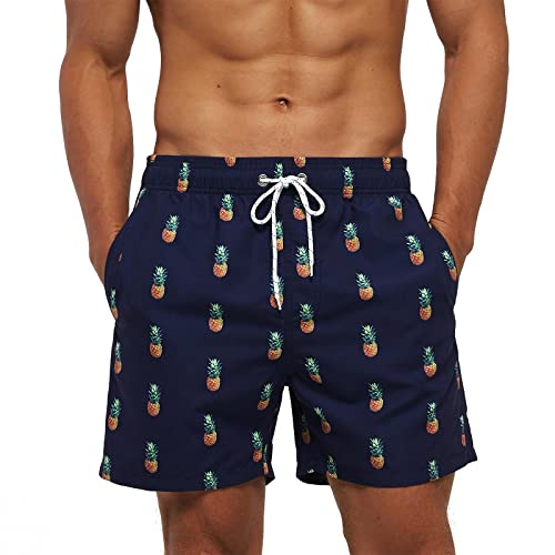 Aisprts Badeshorts Herren Atmungsaktive Schnell Trocknende Badehose mit 3 Taschen Schwimmhose Herren mit Mesh-Futter und Verstellbarem Kordelzug von Aisprts