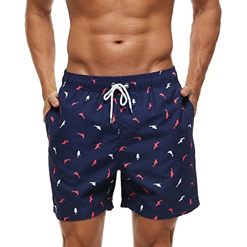 Aisprts Badeshorts Herren Atmungsaktive Schnell Trocknende Badehose mit 3 Taschen Schwimmhose Herren mit Mesh-Futter und Verstellbarem Kordelzug von Aisprts