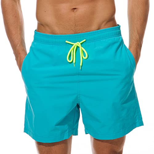 Aisprts Badeshorts Herren Atmungsaktive Schnell Trocknende Badehose mit 3 Taschen Schwimmhose Herren mit Mesh-Futter und Verstellbarem Kordelzug von Aisprts