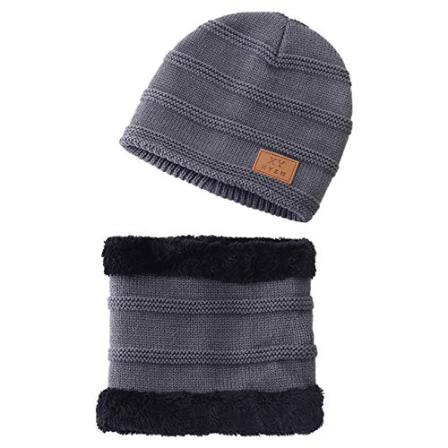 Aisprts Kinder Wintermütze Winterschal Beanie Kinder Strickmütze für Kinder mit Fleecefutter von Aisprts