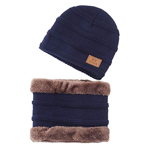 Aisprts Kinder Wintermütze Winterschal Beanie Kinder Strickmütze für Kinder mit Fleecefutter von Aisprts