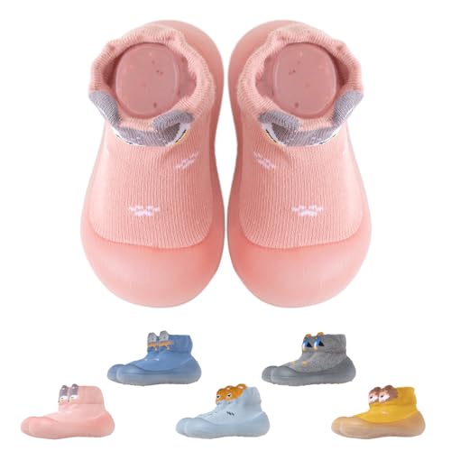 Aisprts Sockenschuhe Baby Unisex Krabbelschuhe Baby Barfußschuhe Lauflernschuhe Kleinkind Jungen Mädchen Rutschfeste Niedliche Cartoon Weiche Stricken Sockenschuhe, T2 Rosa - Fuchs, 18-24 Monate von Aisprts