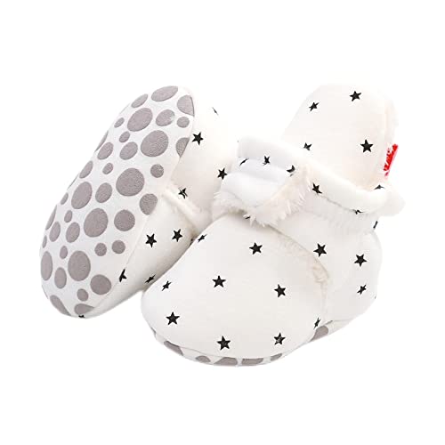 Aisprts Unisex Baby Winterschuhe,Neugeborenen Baumwoll Baby Mädchen Jungen boots Stiefel Sock mit Fleece Futter Rutschfest Wärme Babyschuhe 0-6 Monate,E4 von Aisprts