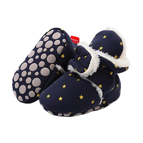 Aisprts Unisex Baby Winterschuhe,Neugeborenen Baumwoll Baby Mädchen Jungen boots Stiefel Sock mit Fleece Futter Rutschfest Wärme Babyschuhe 0-6 Monate,E7 von Aisprts
