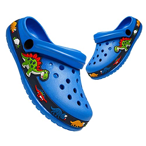 Aisprts Unisex Clogs Kinder Gartenschuhe für Jungen Mädchen rutschfeste Gartenclogs Dinosaurier Pantoletten Kinder Gummi Hausschuhe Sommer Kinder Hausschuhe Latschen (24,SBU) von Aisprts