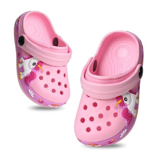 Aisprts Unisex Clogs Kinder Gartenschuhe für Jungen Mädchen rutschfeste Gartenclogs Dinosaurier Pantoletten Kinder Gummi Hausschuhe Sommer Kinder Hausschuhe Latschen (PKU,24) von Aisprts